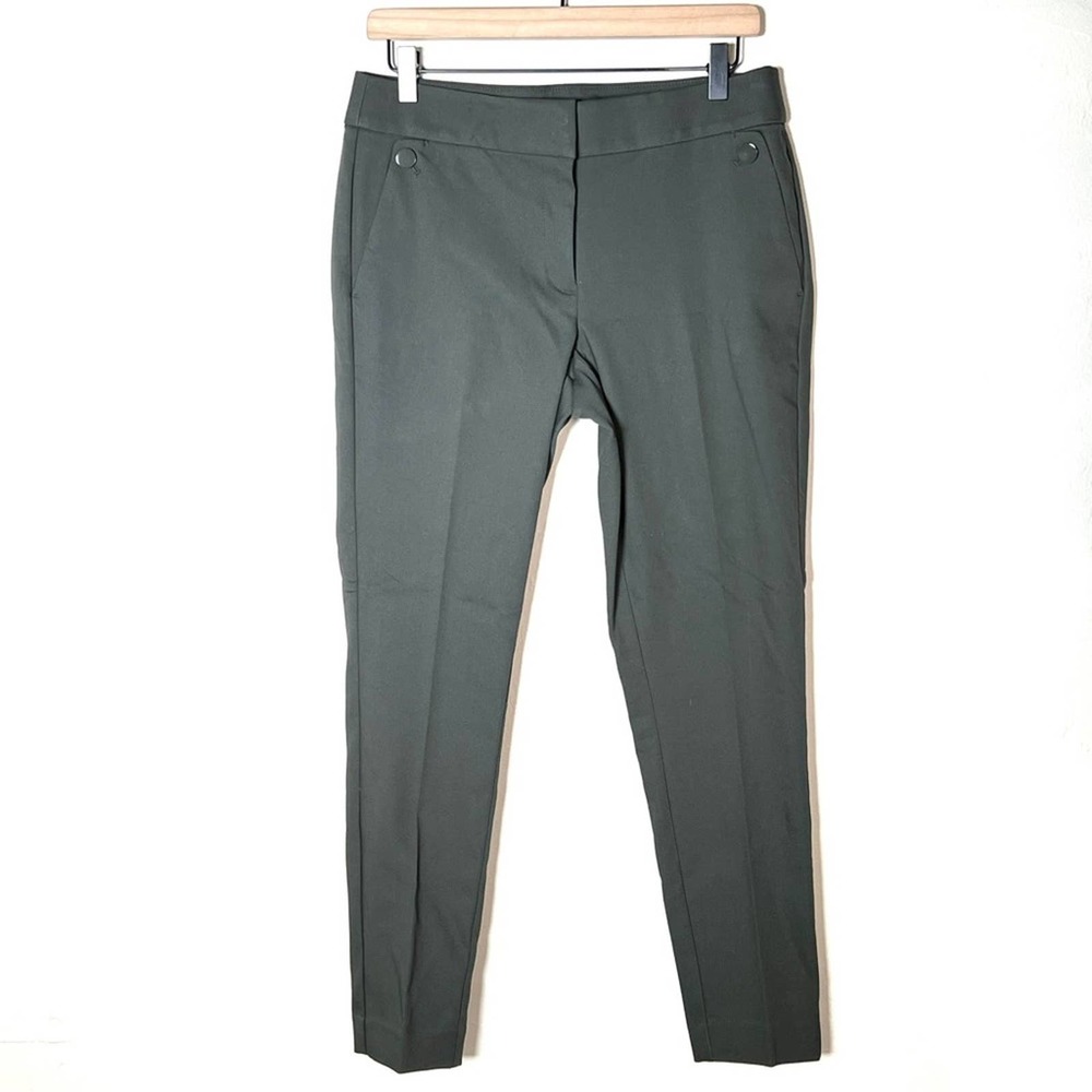 Loft dark green skinny leg casual dress Julie pants size 6 B24